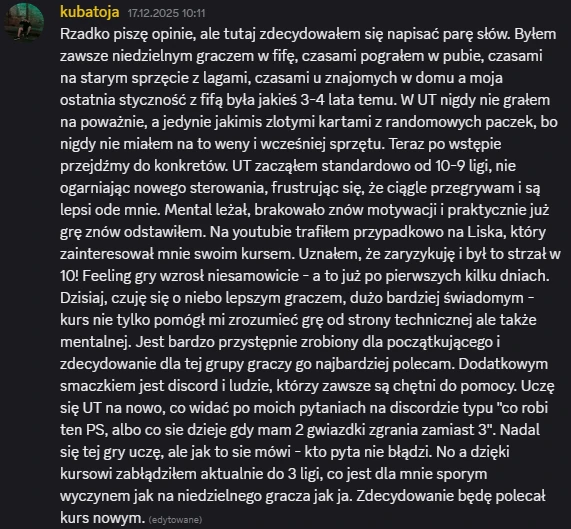 Opinia kursanta 3 z Discorda