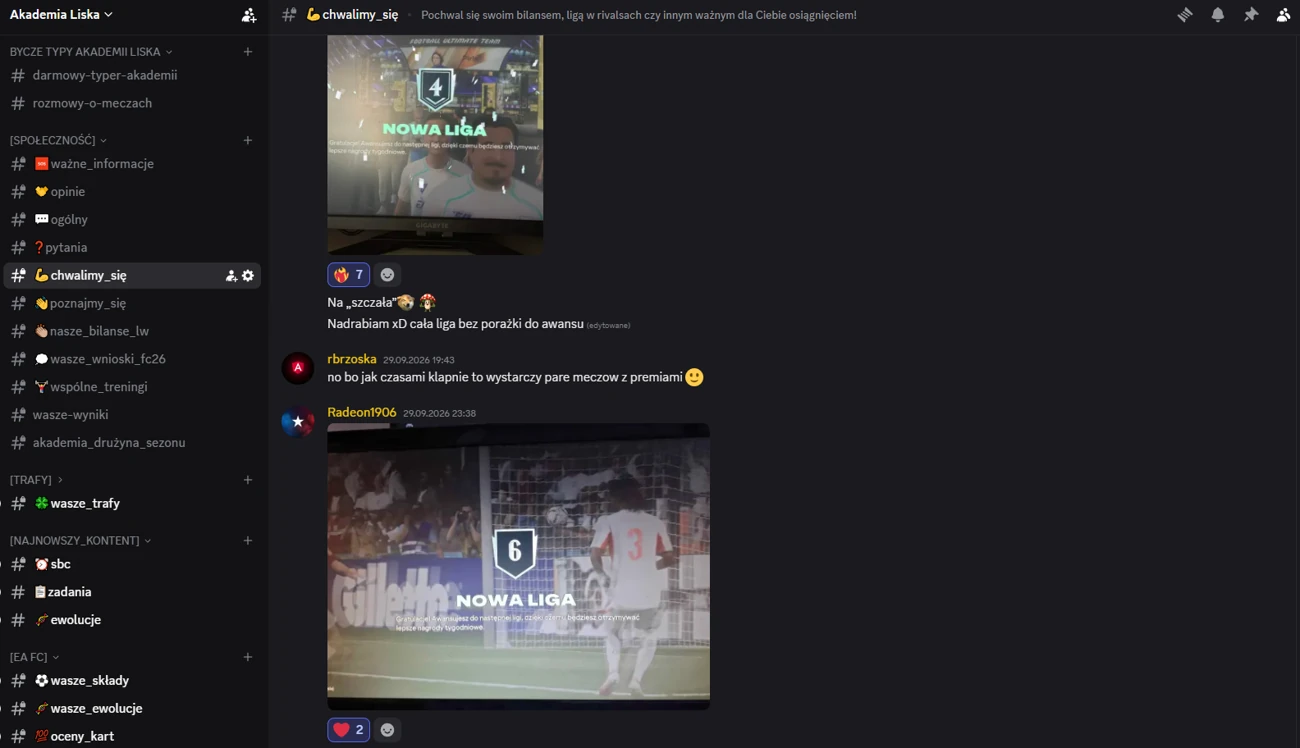 Discord Akademii Liska: kanały społeczności i osiągnięcia kursantów